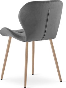 Krzesło jadalniane MANGO VELVET, ciemnoszare