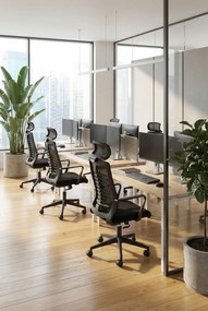 Czarny nowoczesny fotel biurowy do komputera T3-B38