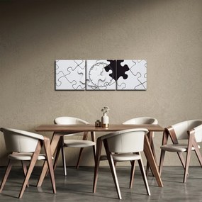 Obraz puzzli (z zegarem) (90x30 cm)