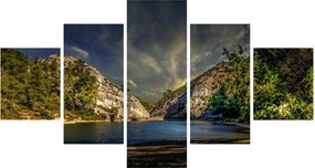 Obraz krajobrazu z jeziorem (125x70 cm)
