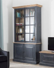 Kredens Gordes 110x46x230 old black &amp; natural