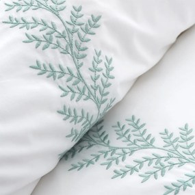 Biała bawełniana pościel dwuosobowa 260x220 cm Embroidery Leaf – Bianca