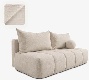 Sofa z Funkcją Spania SARIA Kremowa Szenil Nowoczesna