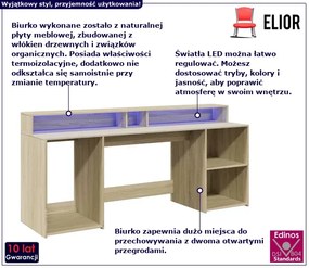 Podświetlane biurko 200 cm dąb sonoma Corina 2X