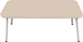 Zestaw mebli ogrodowych beżowy aluminium sofa fotele stolik sznurowanie