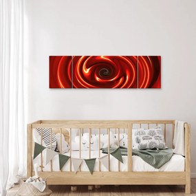 Abstrakcyjny obraz - czerwona spirala (170x50 cm)
