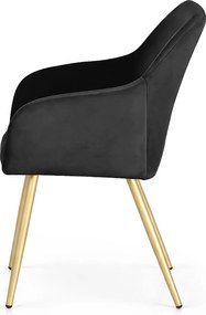 Zestaw 4 czarnych krzeseł welurowych - Terviso 3X