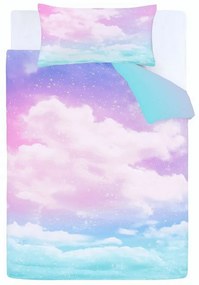Niebiesko-różowa pościel dziecięca dwuosobowa 200x200 cm Ombre Rainbow Clouds – Catherine Lansfield