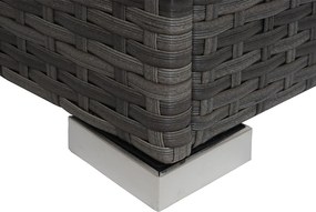 Zestaw polirattanowy MCW-F57 (3-częściowy),  szary, poduszki ciemnoszare bez poduszek dekoracyjnych