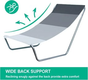 Składany leżak plażowy SAND, szare paski