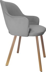 Krzesło Milano tkanina Welur noga metalowa : Kolor nogi - Złota profil, Kolor tkaniny - VELVET - MG17, Typ siedziska - Siedzisko obrotowe 360°