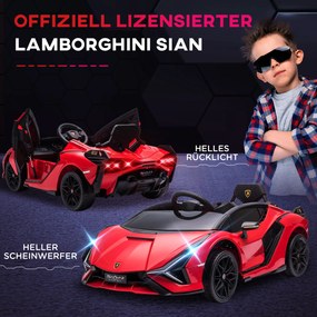 HOMCOM Samochód dziecięcy Lamborghini auto do zabawy SUV z pilotem muzyką kolor czerwony