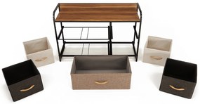 Komoda z szufladami z tkaniny HAZEL TYP 4, brązowy, S