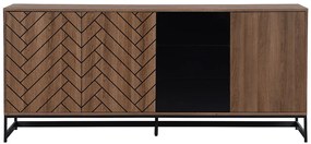 Komoda 3-drzwiowa z 3 szufladami, z MDF – kolor naturalny i czarny – CARATANA