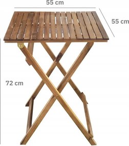 Zestaw mebli ogrodowych składanych Woodin - stolik i 2 krzesła