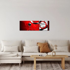 Obraz abstrakcji (z zegarem) (90x30 cm)
