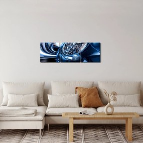 Obraz abstrakci - koła (z zegarem) (90x30 cm)