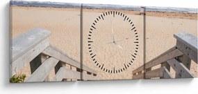 Obraz - Plaża (z zegarem) (90x30 cm)