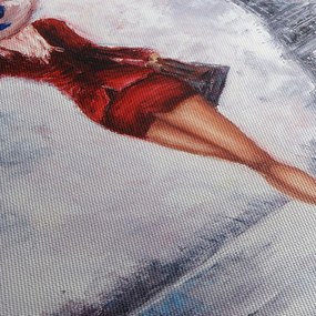 Obraz - Kobieta i wieża Eiffla (170x50 cm)