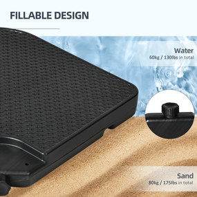 Outsunny waga na parasol ogrodowy 4-częściowa odporna na warunki atmosferyczne HDPE czarna do 80 kg piaskiem 60 kg wodą | Aosom PL