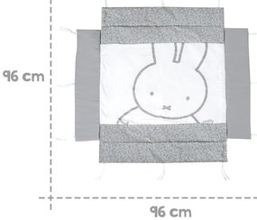 Biały/szary ochraniacz do łóżeczka z mieszanki bawełny 96 cm Miffy – Roba