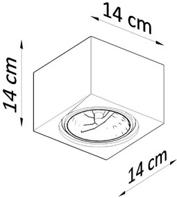 Biała lampa sufitowa 14x14 cm Duozone – Nice Lamps