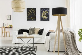 Lampa podłogowa na trzech nogach z drewna jesionowego Wanda