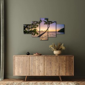 Obraz palmy na plaży (125x70 cm)