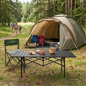 Składany stolik turystyczny Trevio 1201, 119x55,5 cm, czarny