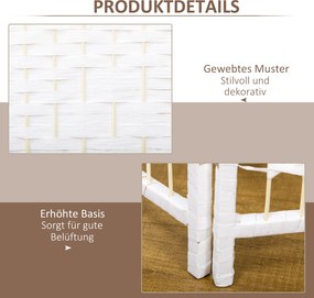 HOMCOM Parawan 4-częściowy 160 x 170 cm składany, przegroda z falistego włókna, przegroda do salonu | Aosom PL