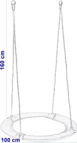 Huśtawka ogrodowa bocianie gniazdo ROMANO kolorowa 100 cm
