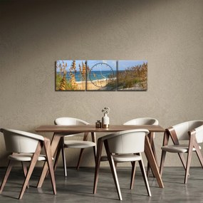 Obraz - Plaża (z zegarem) (90x30 cm)