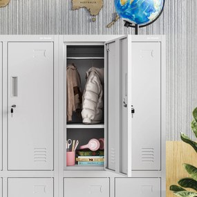 Szkolna szafka skrytkowa do szatni Bartuś 2 Plus, 55,9x45x150 cm, szara