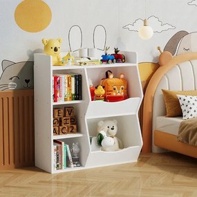 Półka szafka regał biblioteczka na zabawki książki gazety 5 przegródek loft biała&nbsp;