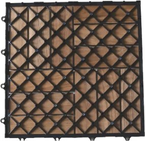 Płytki drewniane teak 30x30 cm na balkon i taras, 22 sztuki