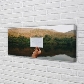 Obraz drukowany na płótnie Napis Trzymany w Dłoni