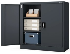 Szafka stalowa do biura BEATA, 900 x 930 x 400 mm, antracytowa