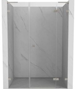 Mexen Lunar L drzwi prysznicowe uchylne prawe 150 cm, transparent, nikiel szczotkowany - 834SL-150-050-97-00-P