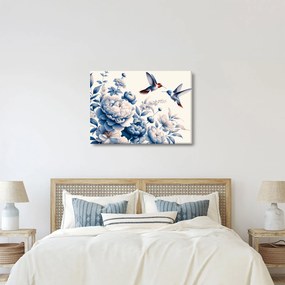 Obraz - Kolibry nad kwiatem (70x50 cm)