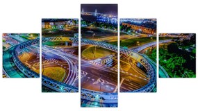 Obraz - nocna panorama miasta (125x70 cm)
