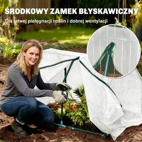 Outsunny Mini Szklarnia Tunel Foliowy Odporny na Warunki Atmosferyczne Łatwy Transport Zielony 99x71x60cm | Aosom PL