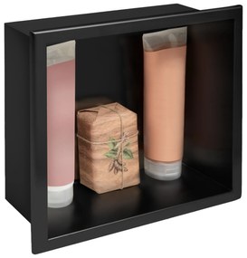 PÓŁKA WNĘKOWA ŁAZIENKOWA 30x30 czarny mat