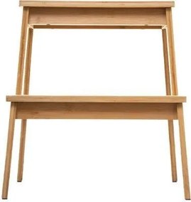 Taboret, stołek 2-stopniowy, bambusowy, pomocnik, drabinka