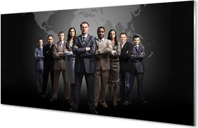 Szkło do Kuchni na Ścianę Mapa Świata z Sylwetkami Ludzi