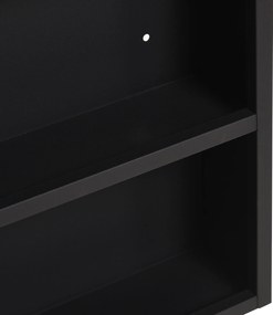 Szafka łazienkowa kleankin, 2 półki wewnętrzne, otwarta półka, obudowa ze stali, czarna, 46 x 13,5 x 58 cm