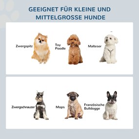 PawHut Podwyższony stojak na miski dla psów z podwójną miską dla psów i kotów - Stojak na miski o wymiarach 44D x 24S x 15W cm - 2 miski ze stali nierdzewnej o pojemności 0,9L w zestawie - biały