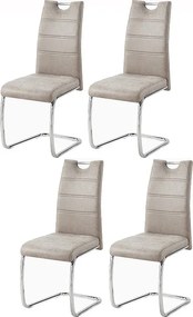 Zestaw 4 krzeseł do jadalni - tkanina i metal - czarny - REGIS