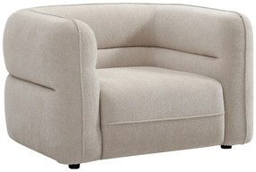 Fotel z beżowej tkaniny szenilowej TALIENA