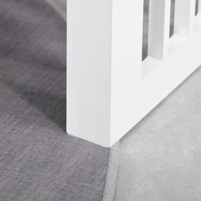 PawHut Podwyższony stojak na miski dla psów z podwójną miską dla psów i kotów - Stojak na miski o wymiarach 44D x 24S x 15W cm - 2 miski ze stali nierdzewnej o pojemności 0,9L w zestawie - biały