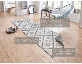 Szaro-kremowy chodnik odpowiedni na zewnątrz NORTHRUGS Malibu, 80x250 cm